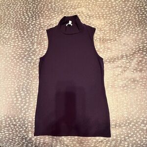 Athleta Ribbed Sleeveless Turtleneck Tank | Plum Purple | Size Small